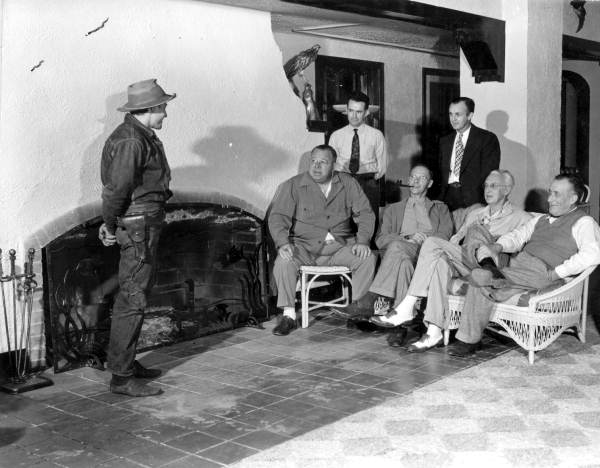 Guests and hunting guide at Homosassa Springs Hotel - Citrus County, Florida