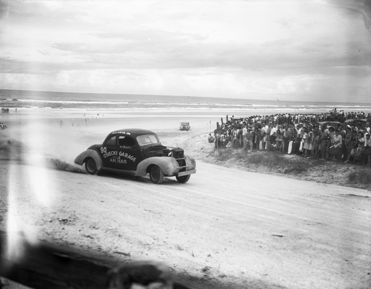 The No. 99 car running on the beach road - Daytona Beach, Florida