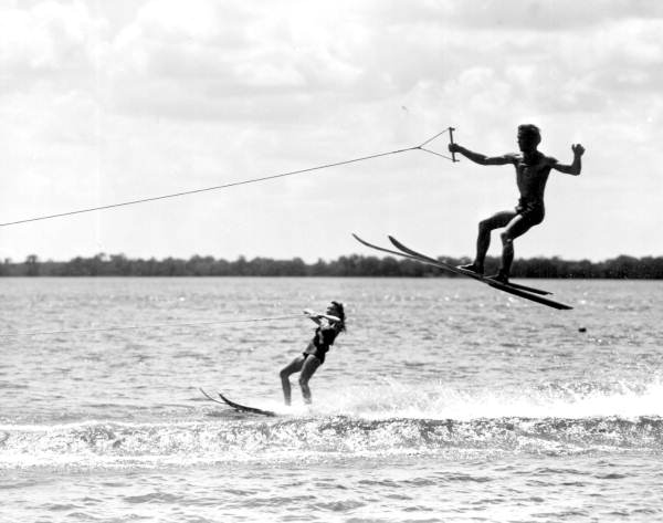 Water skiers at Cypress Gardens - Winter Haven, Florida