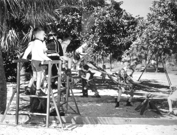 Preschool children on the playground of the Shorecrest outdoor school - Saint Petersburg, Florida