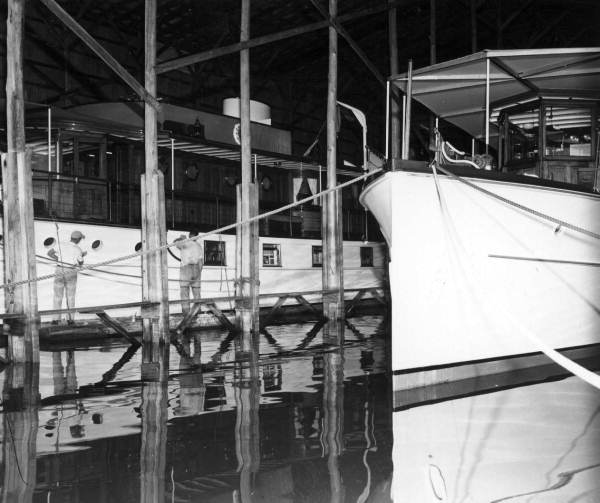 View of ships docking area - Newport, Florida