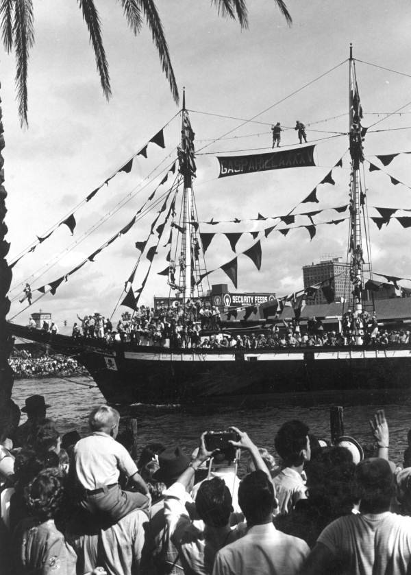 The "Jose Gaspar" pirate ship in the Gasparilla Carnival - Tampa, Florida.
