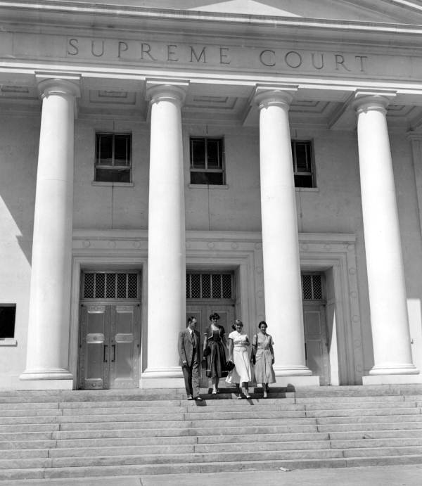 Charles Hays conducting tour of Supreme Court building - Tallahassee, Florida