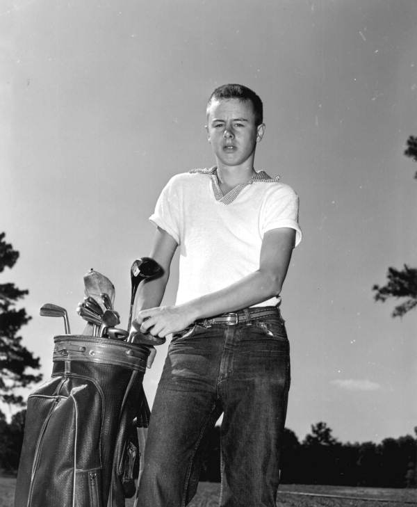 John "Bunk" Berry with his golf equipment - Tallahassee, Florida