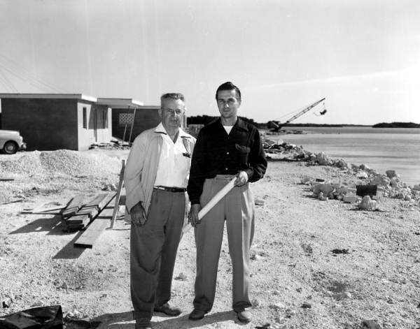 Two men at the Key Motel construction site - Marathon, Florida.