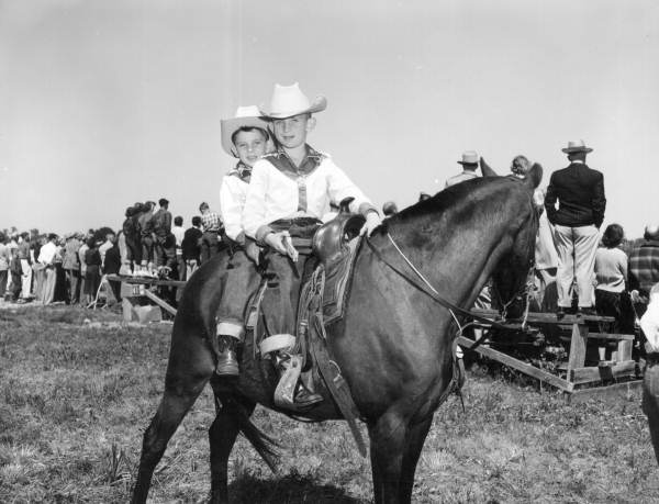 Larry and Richard Hunt on their horse - New Smyrna Beach, Florida .