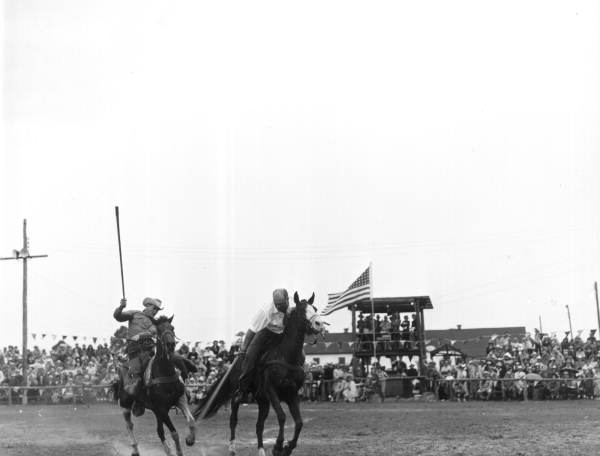 Unidentified cowboys play polo - New Smyrna Beach, Florida .