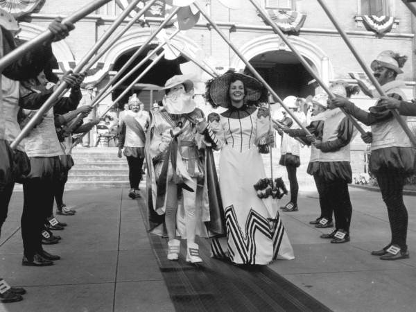 Costumed participants in the Fiesta of Five Flags de Luna celebration - Pensacola, Florida.