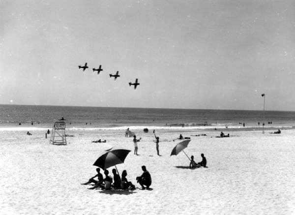 People enjoying the beach at Santa Rosa Island.