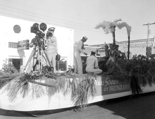 Naval parade float in the Fiesta of Five Flags parade - Pensacola, Florida.