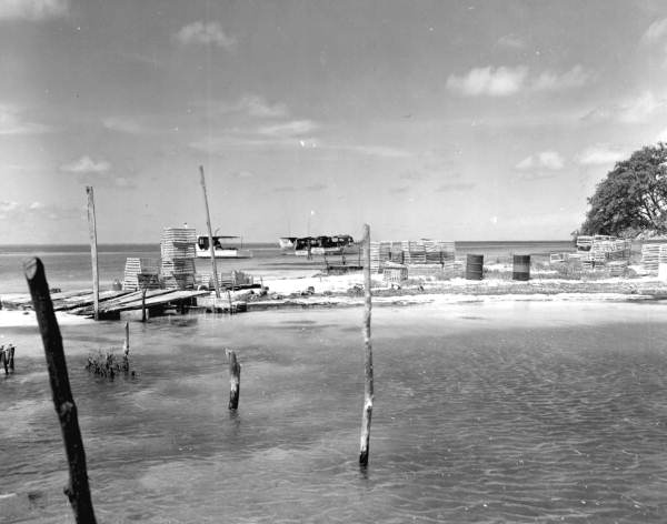 Lobster boats and traps in the harbor - Marquesas Keys, Florida