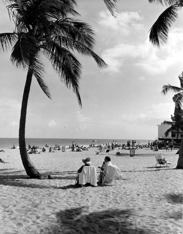 Enjoying the beach in Miami.