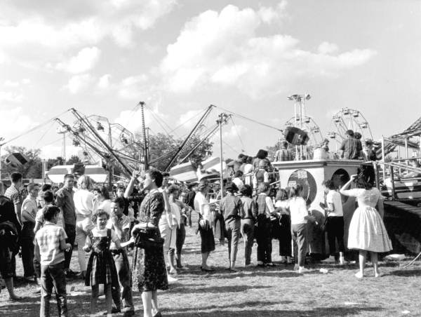 Crowds waiting for rides at the North Florida Fair - Tallahassee, Florida