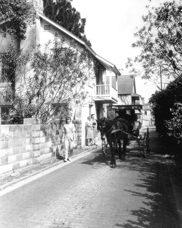 Horse-drawn carriage on Aviles Street - Saint Augustine, Florida