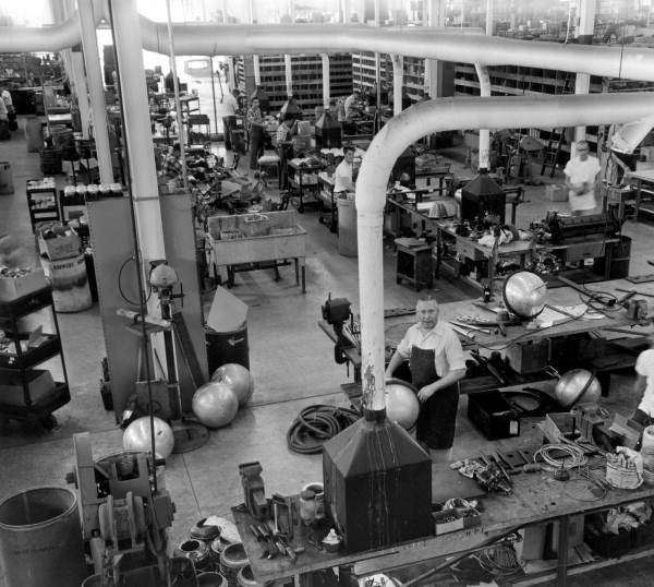 Interior view of the Perkins Marine Lamp and Hardware Corporation at the Sunshine State Industrial Park - North Miami, Florida