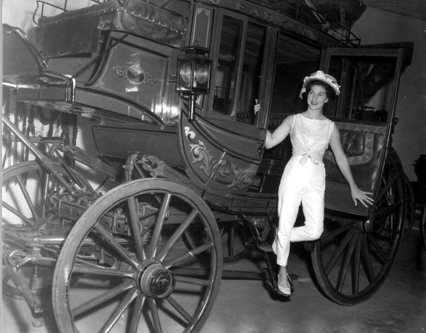 Deane Martin stepping out of stagecoach- Silver Springs, Florida.
