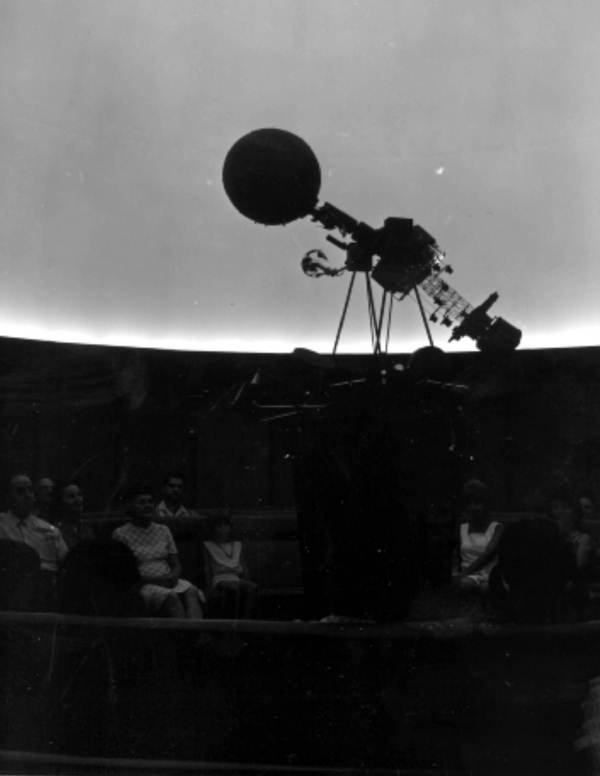 People inside Dreher Park Planetarium - West Palm Beach, Florida.