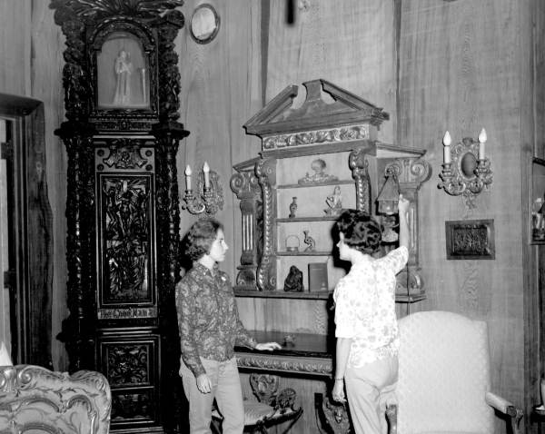 Two women in lobby of the Driftwood Inn - Vero Beach, Florida.