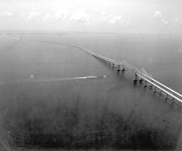 Aerial view of the Sunshine Skyway - Saint Petersburg, Florida.