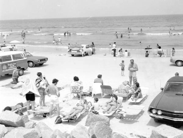 Beach-goers at Jacksonville Beach.