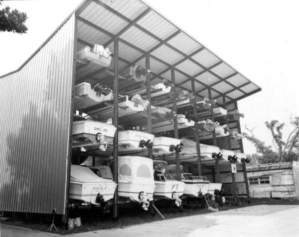 Boat storage at the Mandarin marina.
