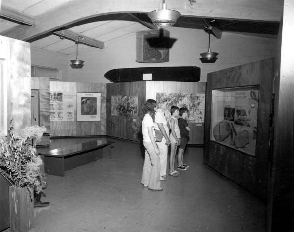 Visitors at museum at the Dade Battlefield Historic State Park - Bushnell, Florida .