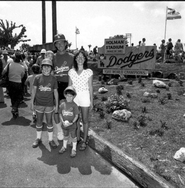 Fans with baseball player at the park - Vero Beach, Florida