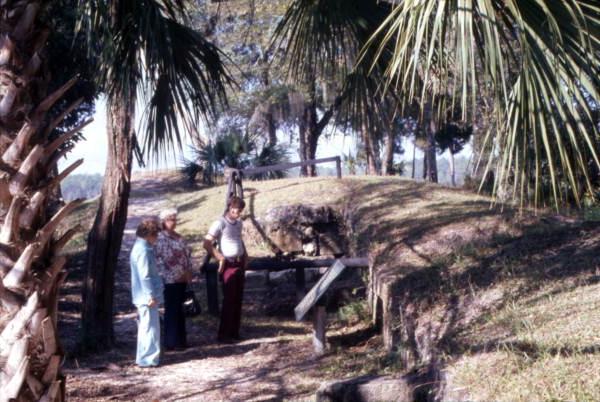 View showing visitors at San Marcos de Apalache Historic State Park - Saint Marks, Florida..