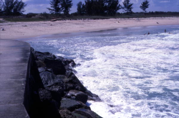 View looking toward beach at the Sebastian Inlet State Park - Melbourne Beach, Florida.