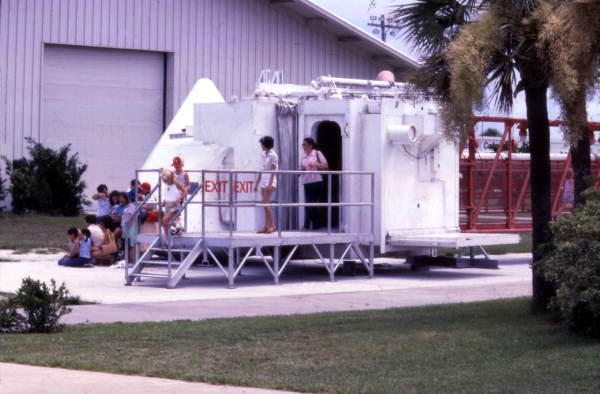 View showing visitors at the Kennedy Space Center - Merritt Island, Florida.