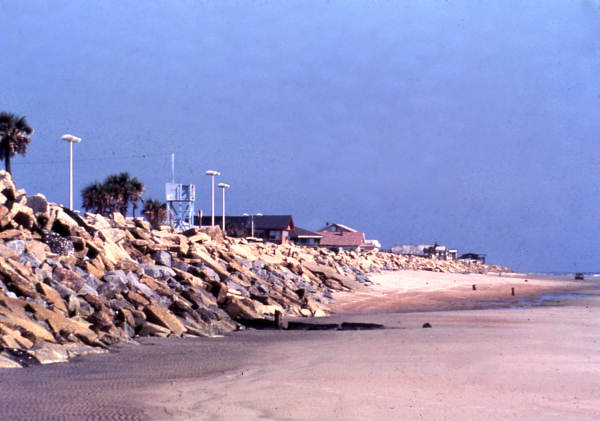 View looking toward residences along the beach at the Jaws II film location in Destin, Florida.