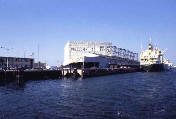 View showing ship in port at Tampa, Florida.