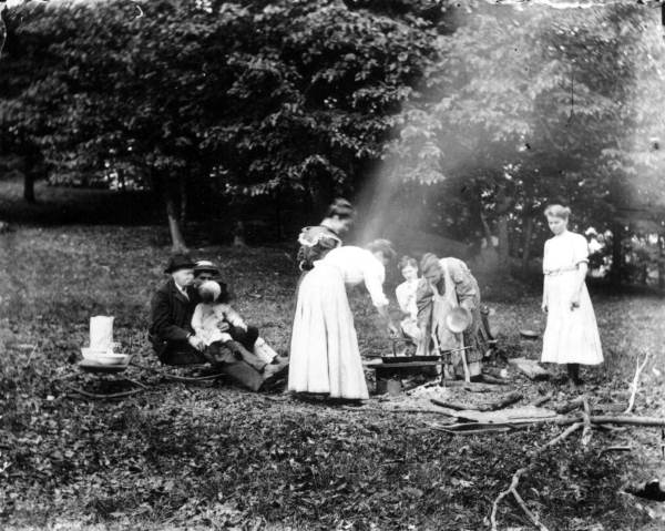 Cooking on a fire