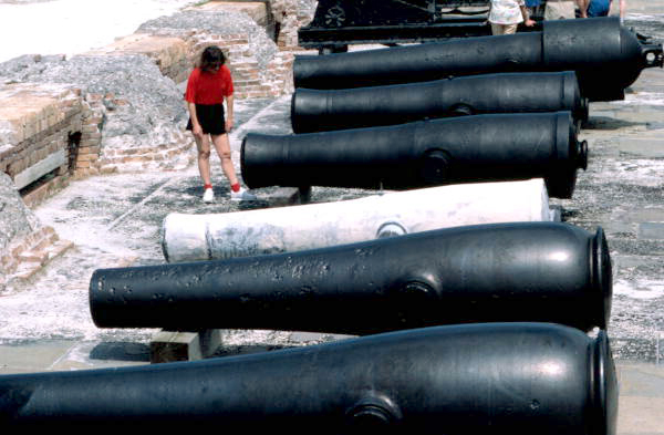 Civil War cannons at Fort Zachary Taylor - Key West, Florida