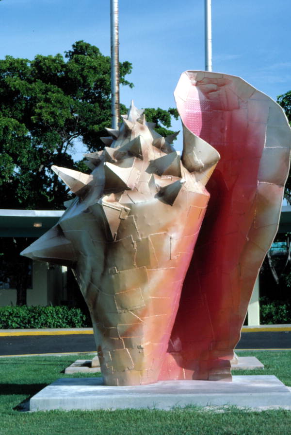 Metal sculpture of conch shell - Key West, Florida