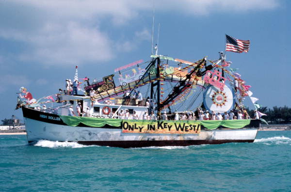 Blessing of the shrimp fleet off Mallory Square - Key West, Florida