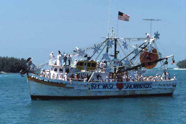 Blessing of the shrimp fleet off Mallory Square - Key West, Florida