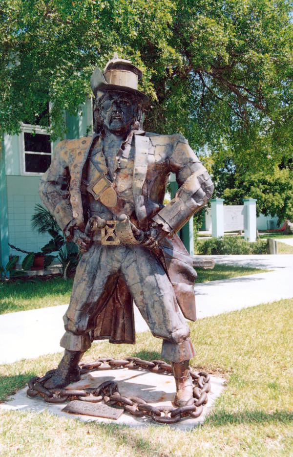 Sculpture of "Buccaneer" created by George Carey's metal class at Key West High School.