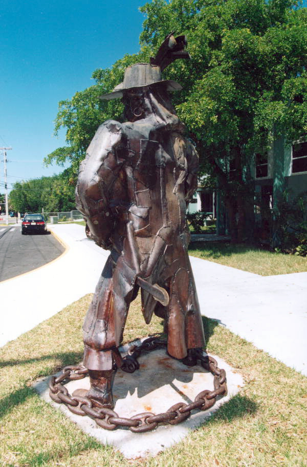 Sculpture of "Buccaneer" created by George Carey's metal class at Key West High School.