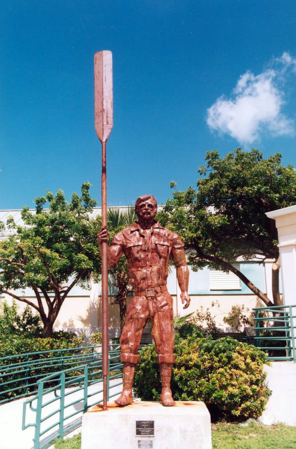 Sculpture of "Wrecker" created by George Carey's metal class at Key West High School.