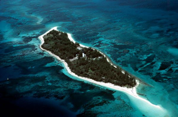 Aerial view of Loggerhead Key in the Dry Tortugas..