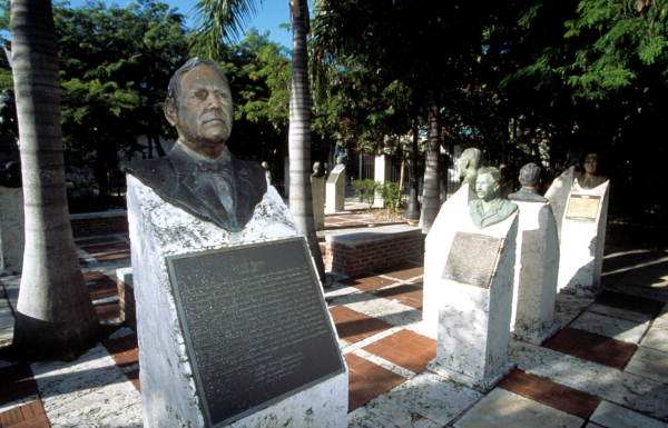 Bust at the Key West Historic Memorial Sculpture Garden in Mallory Square