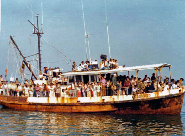 The "El Dorado" packed with Cuban refugees during the Mariel Boatlift - Key West, Florida