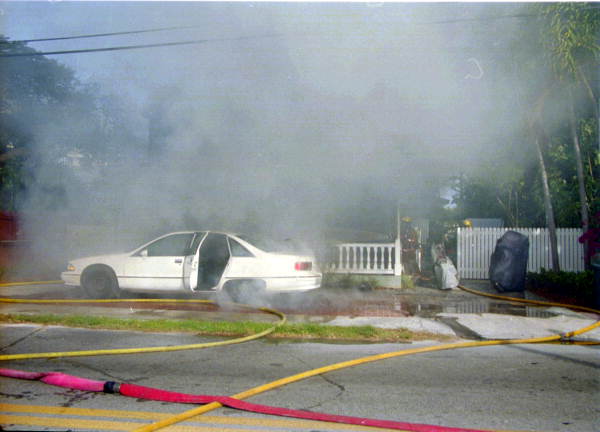 Over view of firefighting efforts at the house fire at 1709 Flagler Ave..