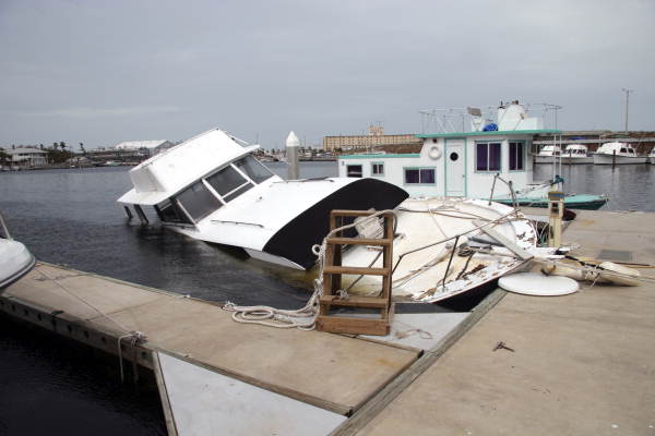 Private yacht sunk at the Garrison Bight City Marina docks..