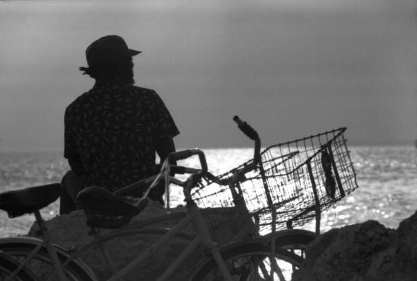 Man watching sunset - Key West, Florida.