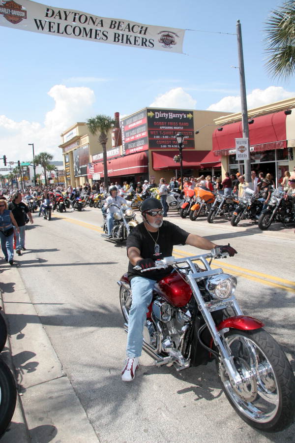 Bikers on Main Street during Bike Week 2006 - Daytona Beach, Florida