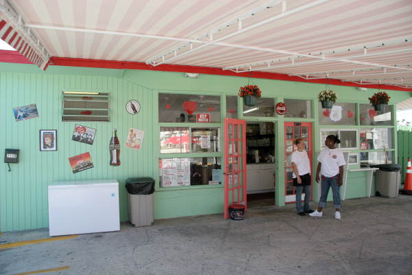 Close-up view of Lu-Lu's Kiss drive in restaurant - Key West, Florida.