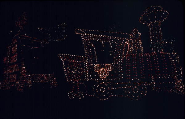 Train float in the Main Street Electrical Parade at the Magic Kingdom - Orlando, Florida.