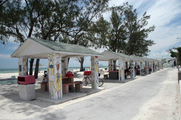 Higgs Beach cabanas.